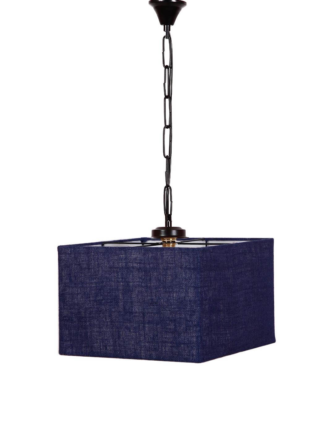 Blue Jute Square Hanging Lamp