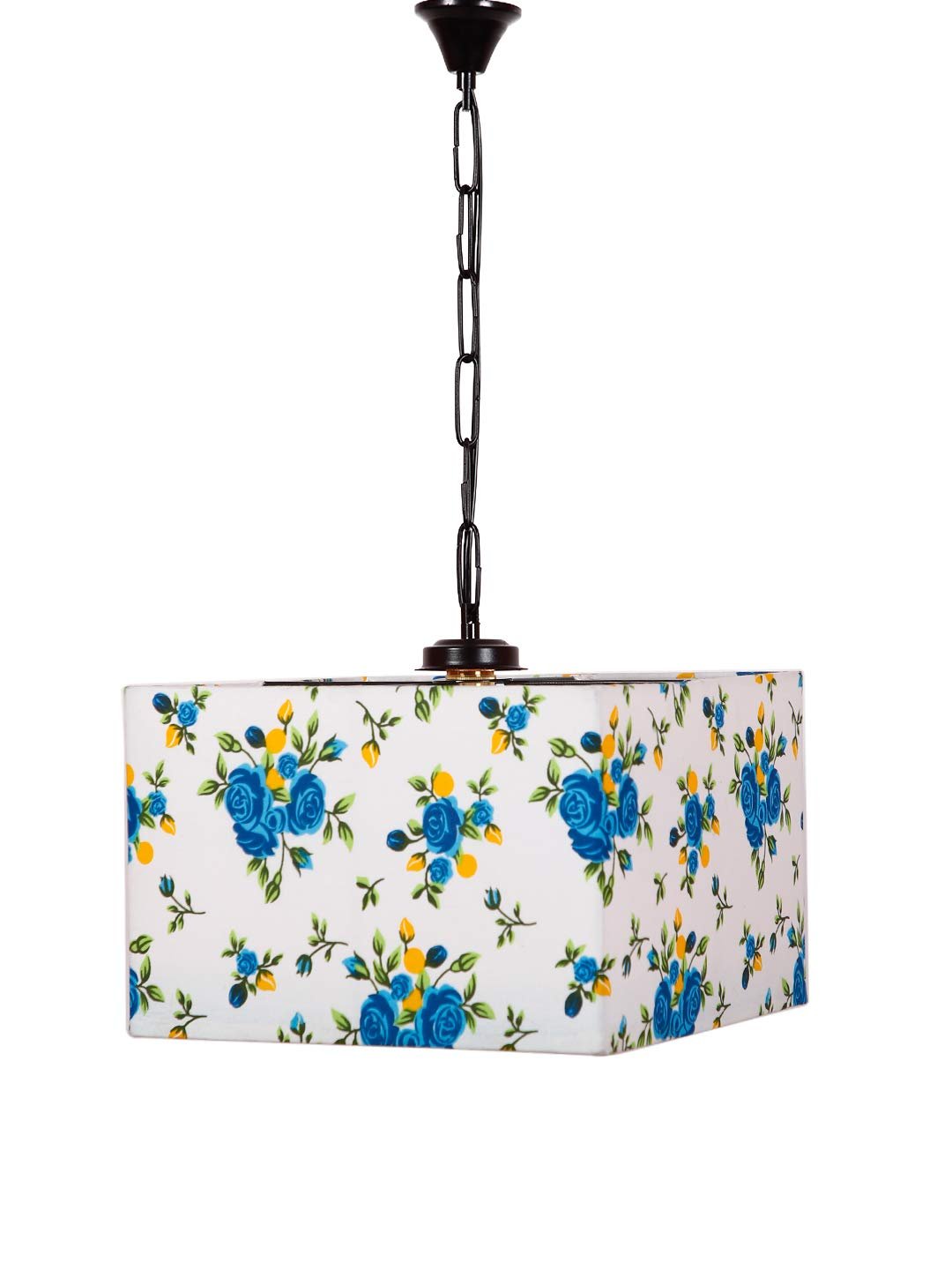 Multicolor Cotton Square Hanging Lamp
