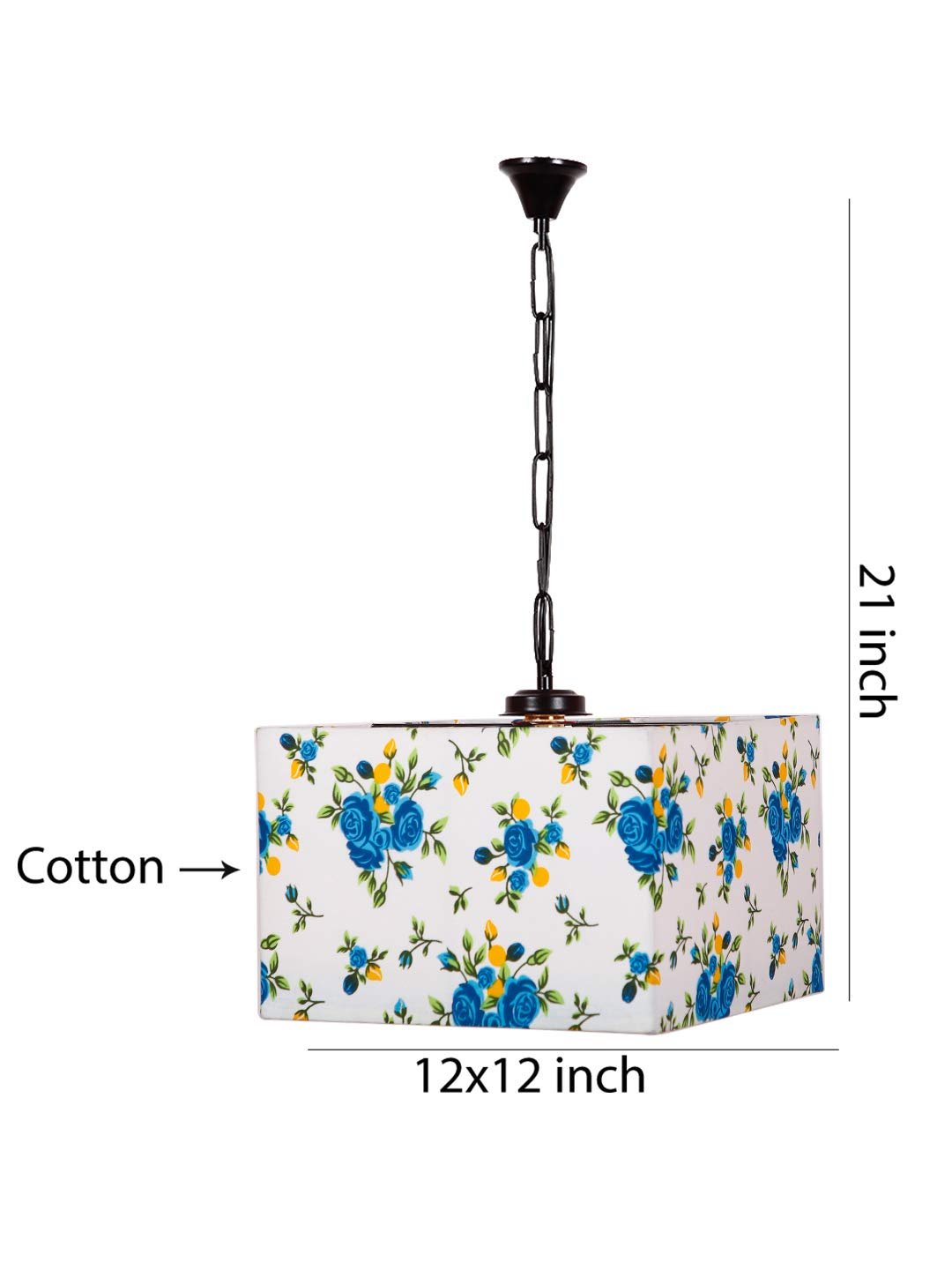 Multicolor Cotton Square Hanging Lamp