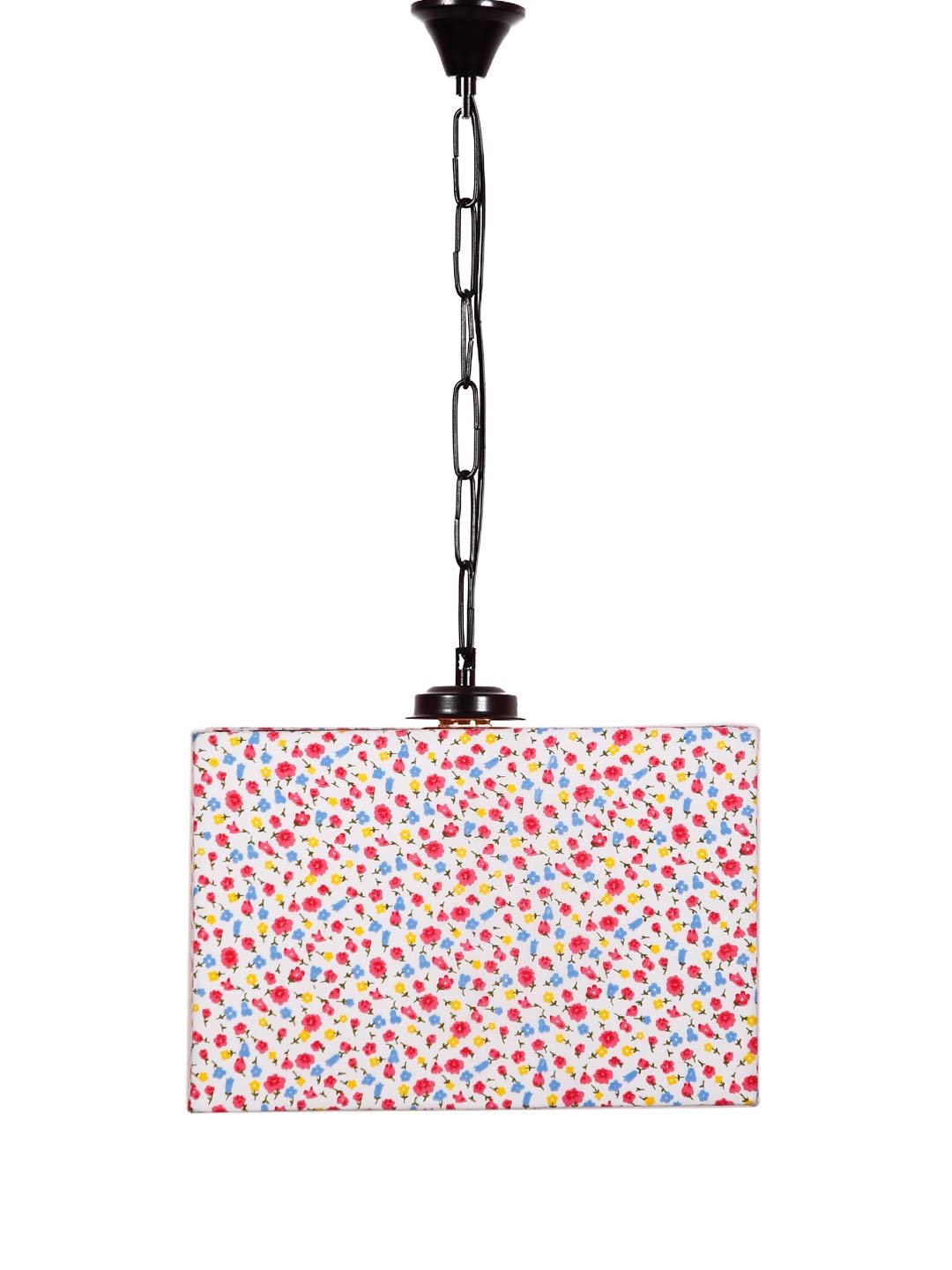 Multicolor Cotton Square Hanging Lamp
