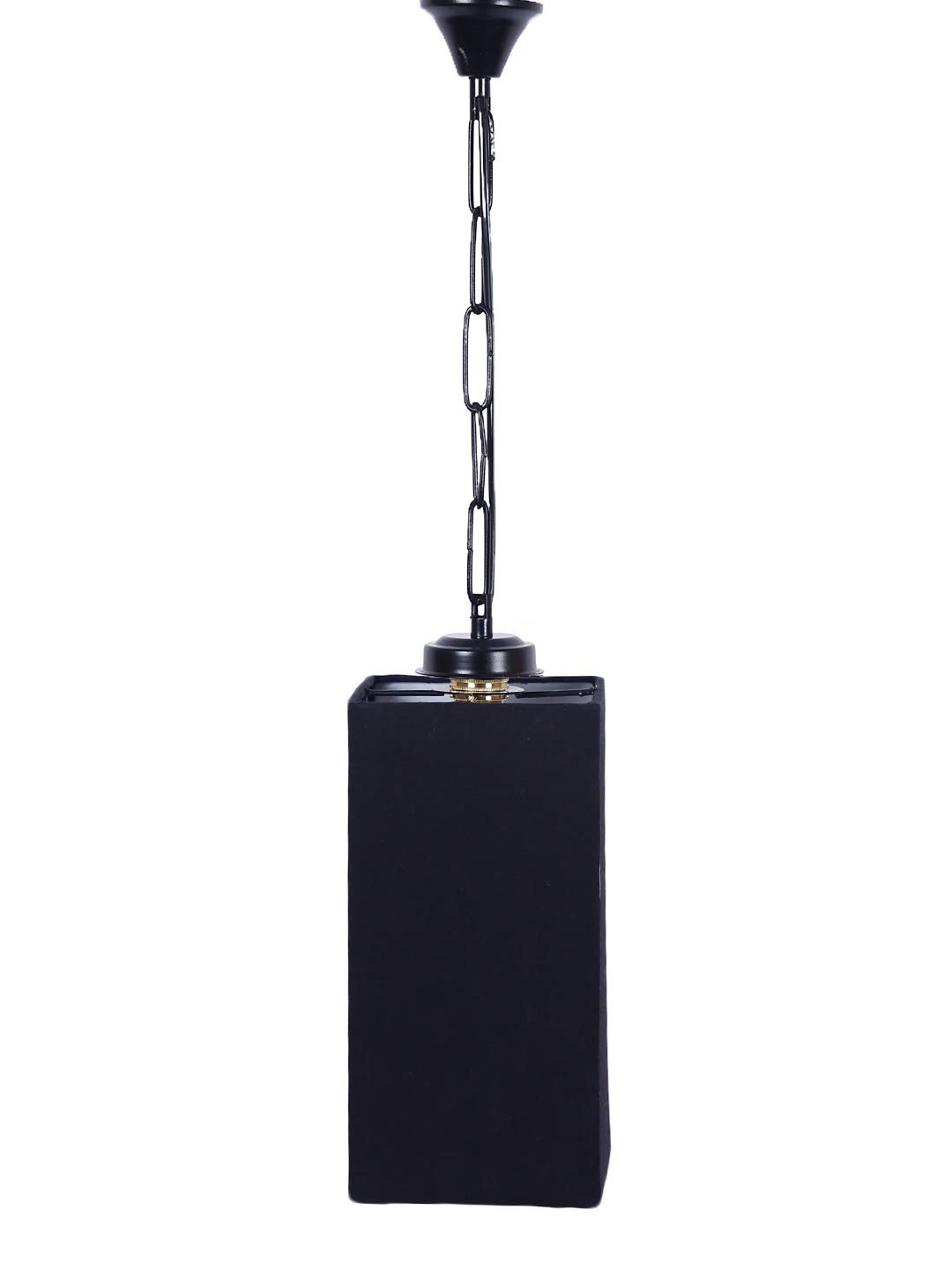 Black Cotton Square Hanging Lamp