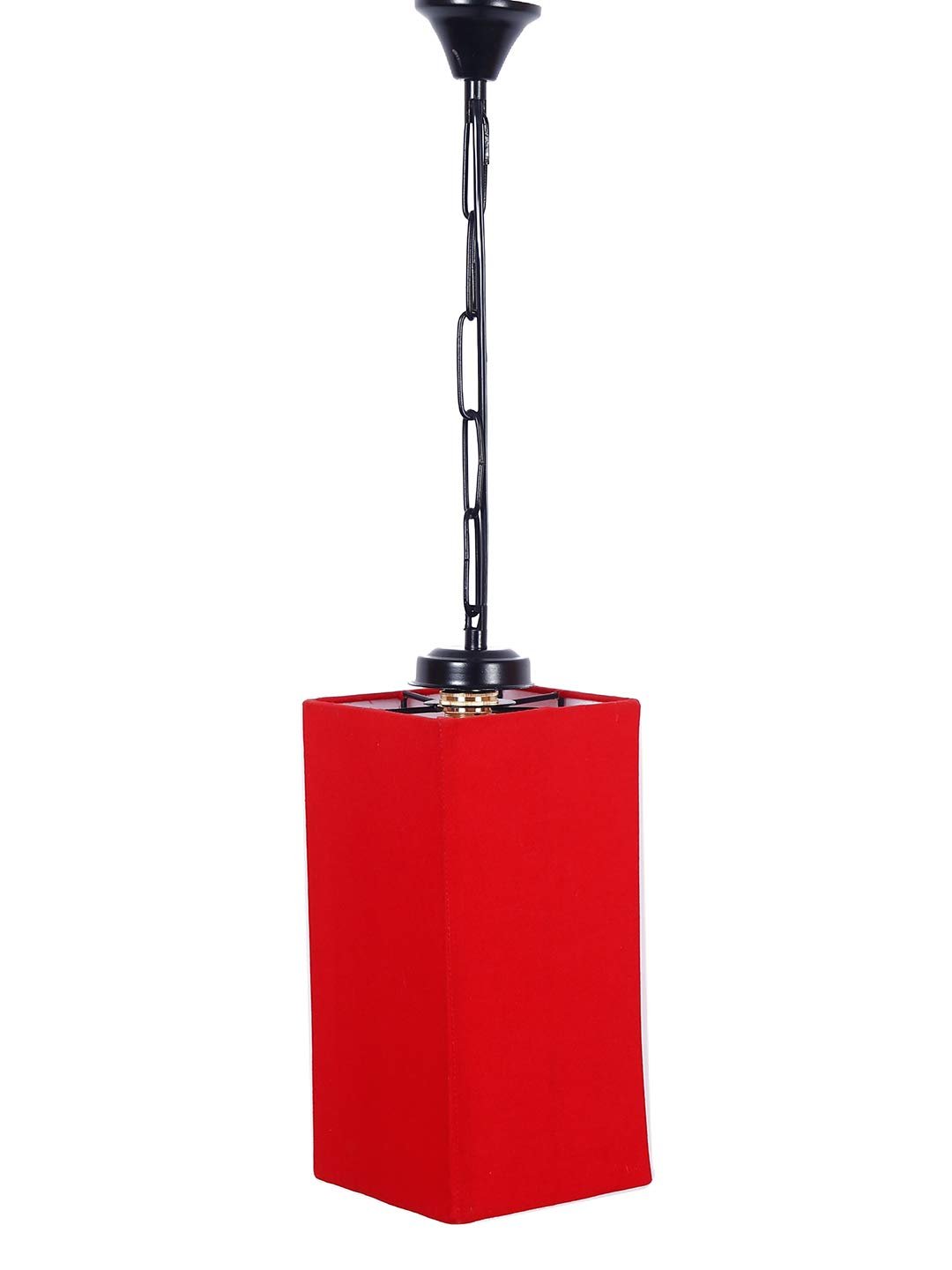 Red Cotton Square Hanging Lamp