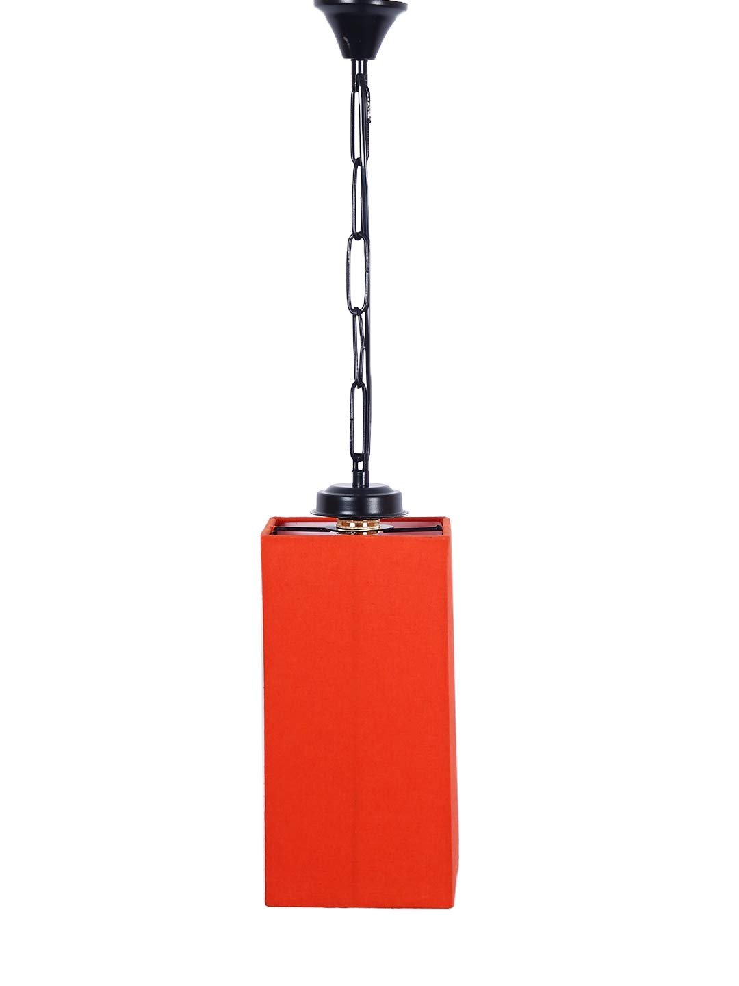 Orange Cotton Square Hanging Lamp