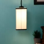 Multicolor Cotton Square Hanging Lamp