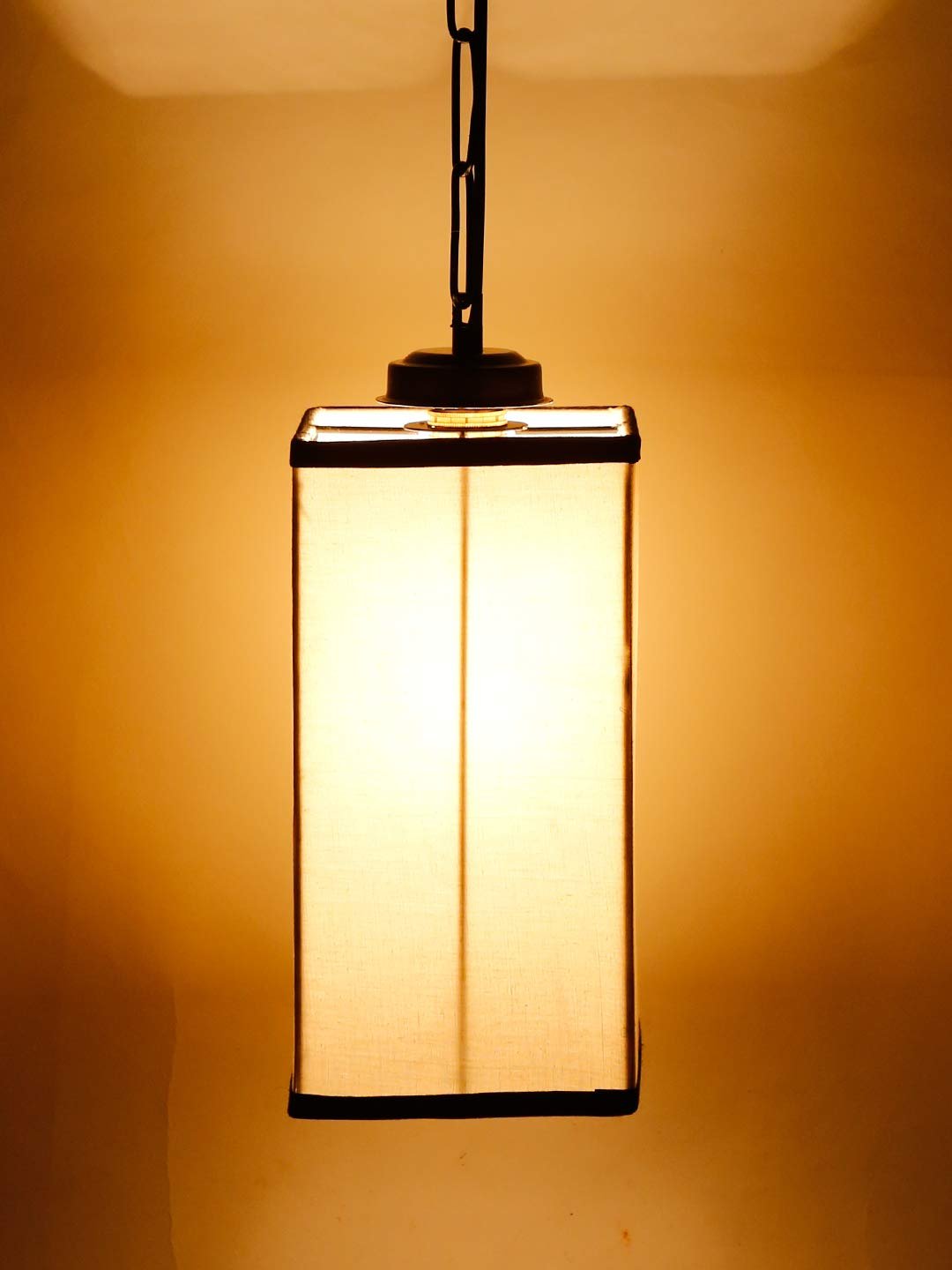 Multicolor Cotton Square Hanging Lamp
