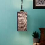 Blue Jute Square Hanging Lamp