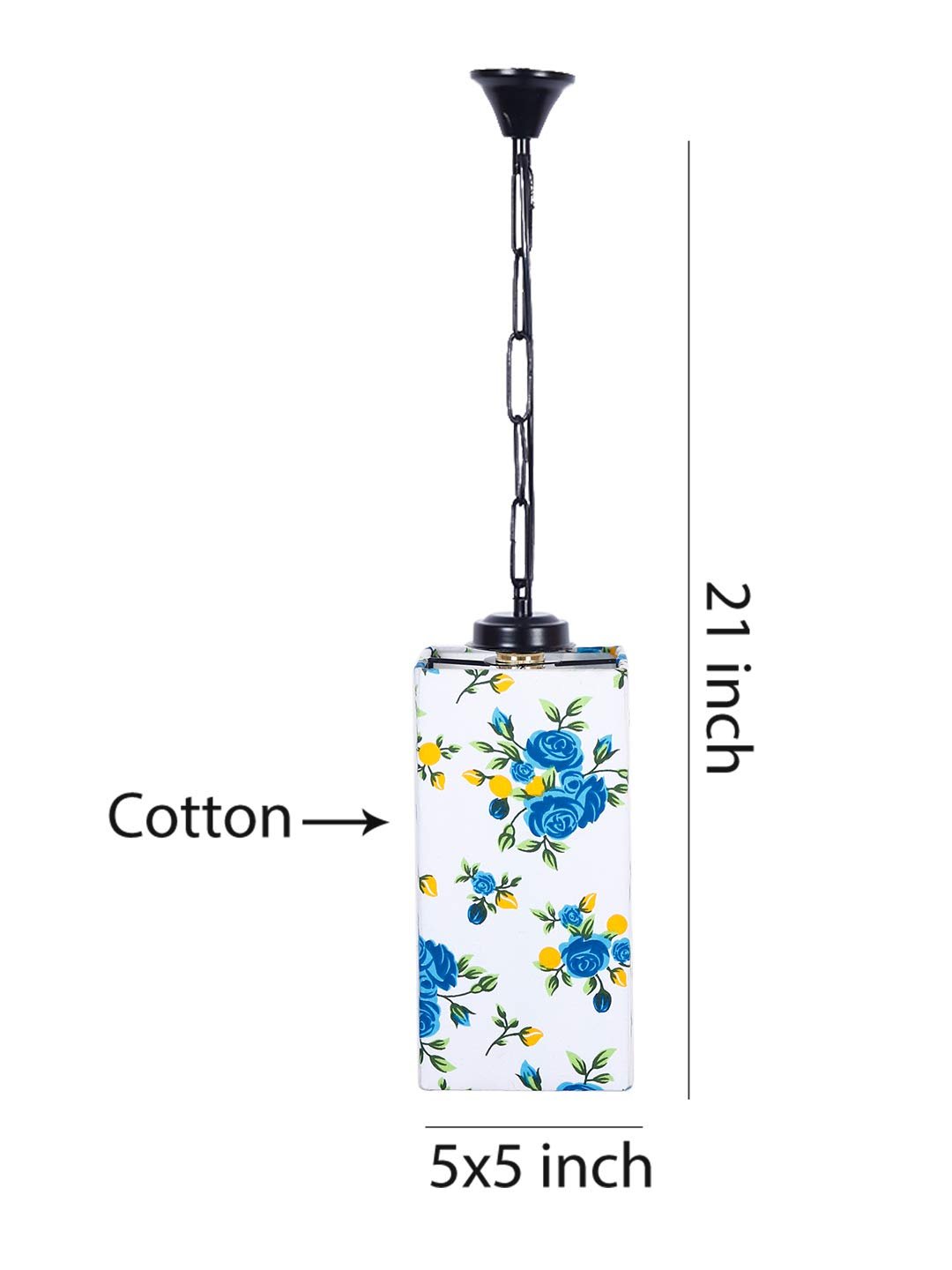 Multicolor Cotton Square Hanging Lamp