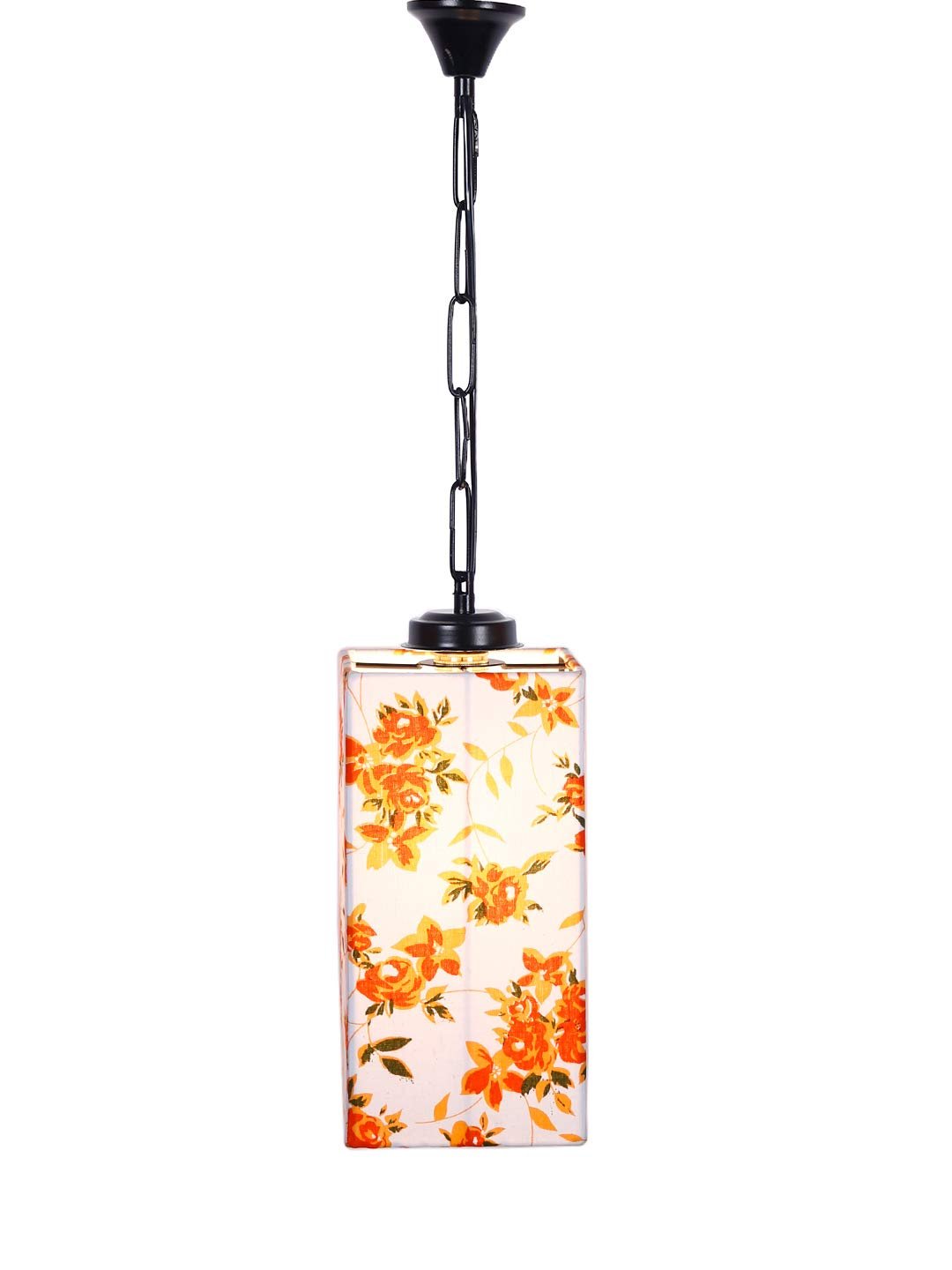 Multicolor Cotton Square Hanging Lamp