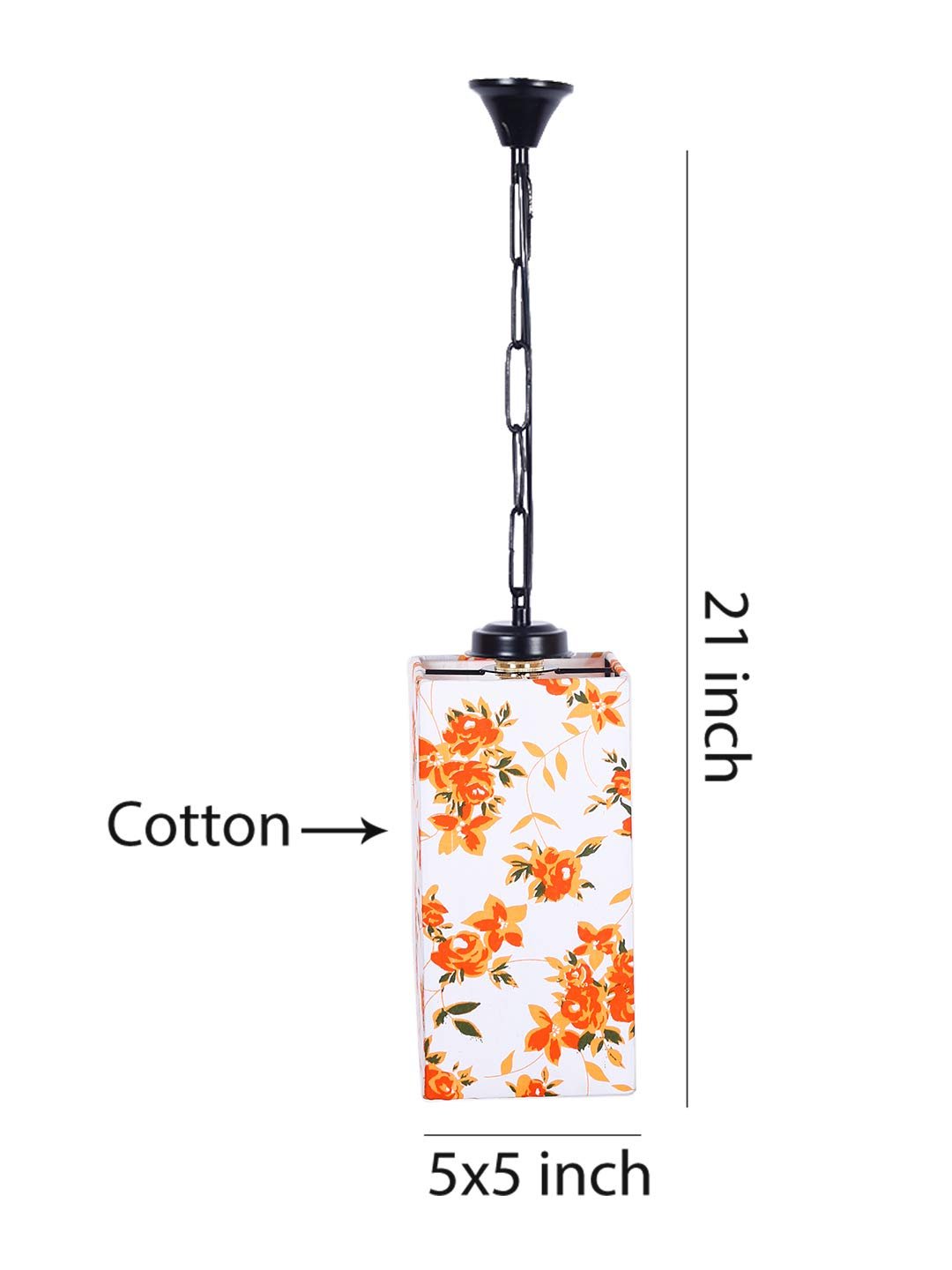 Multicolor Cotton Square Hanging Lamp