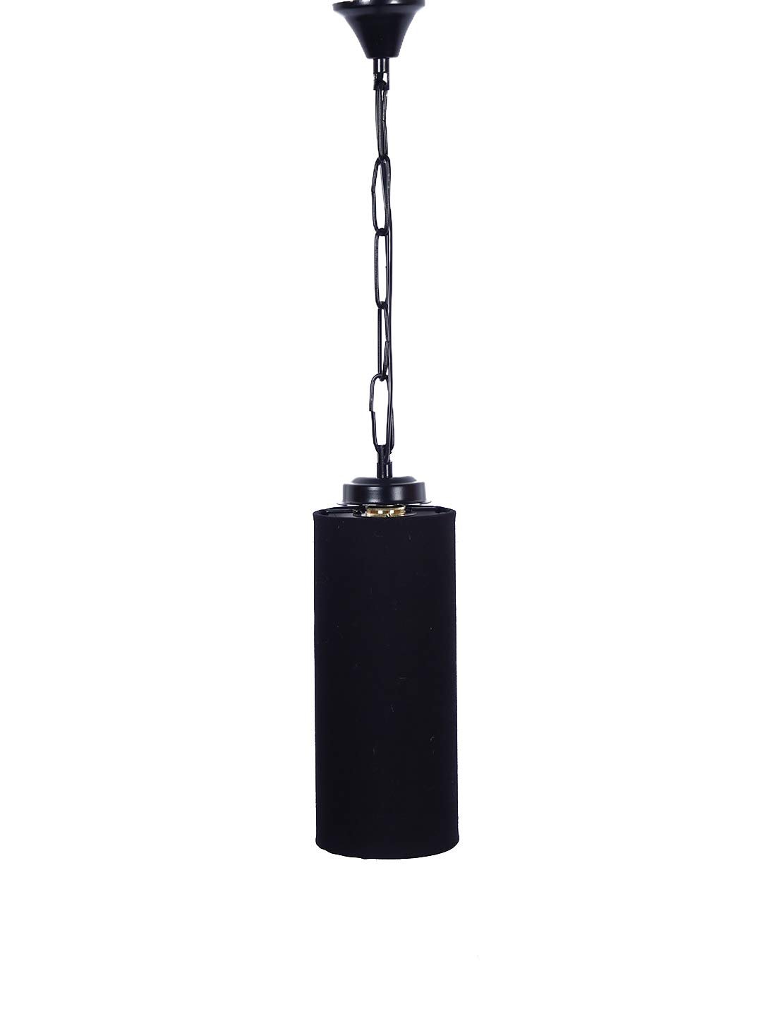 Black Cotton Cylindrical Hanging Lamp