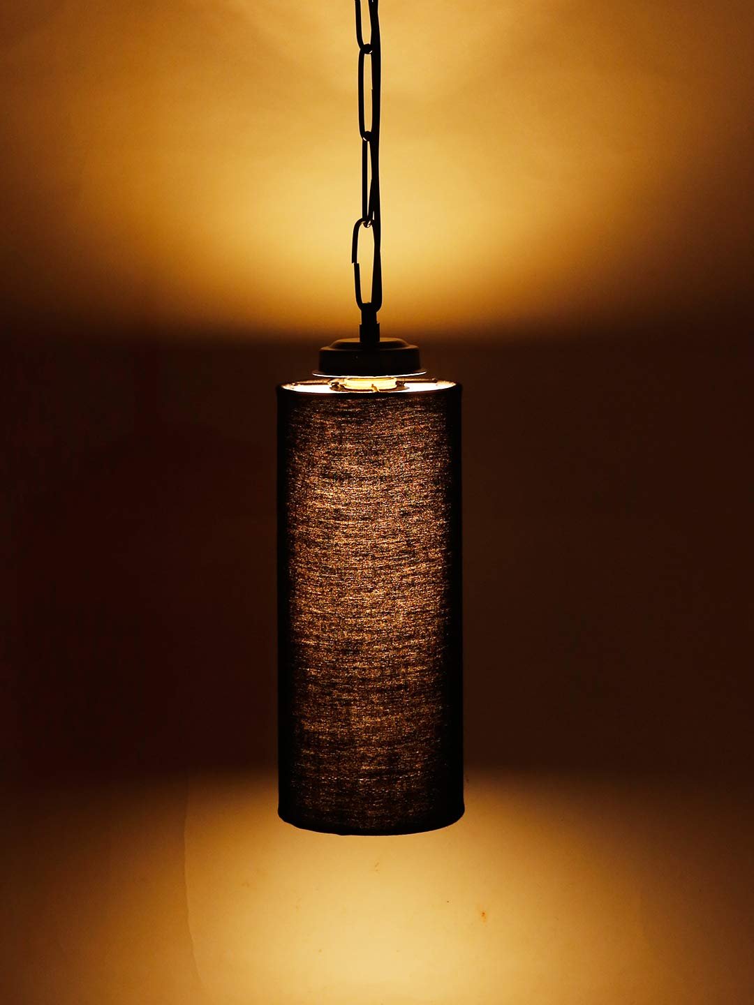 Black Cotton Cylindrical Hanging Lamp