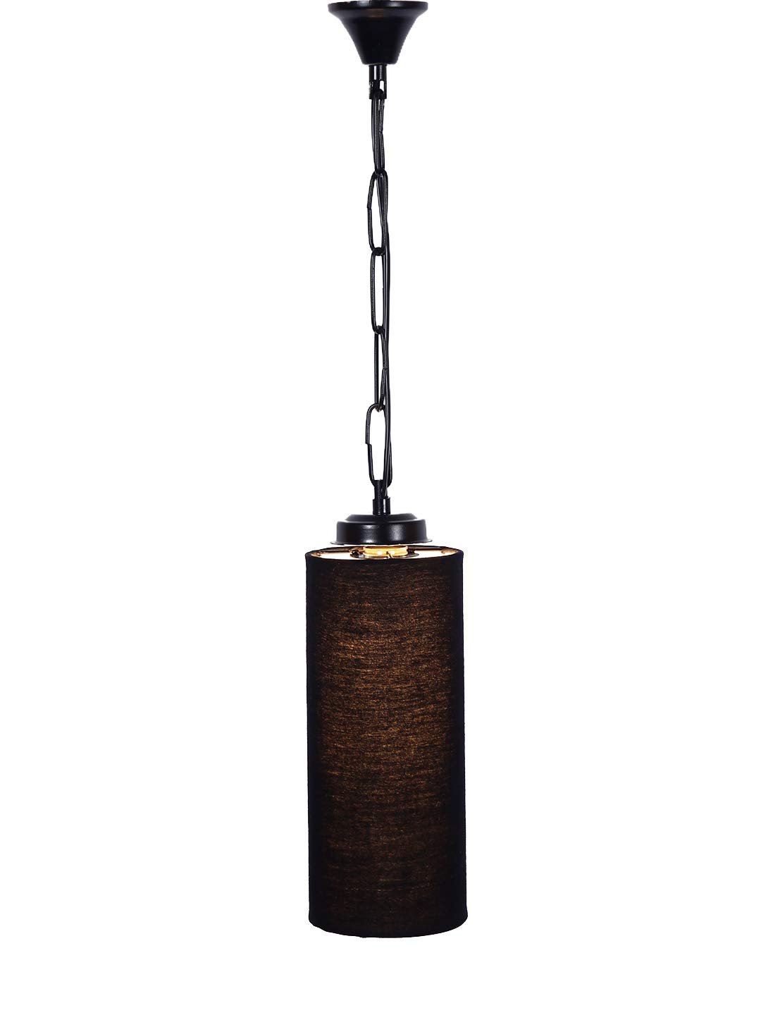 Black Cotton Cylindrical Hanging Lamp