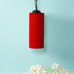 Red Cotton Cylindrical Hanging Lamp