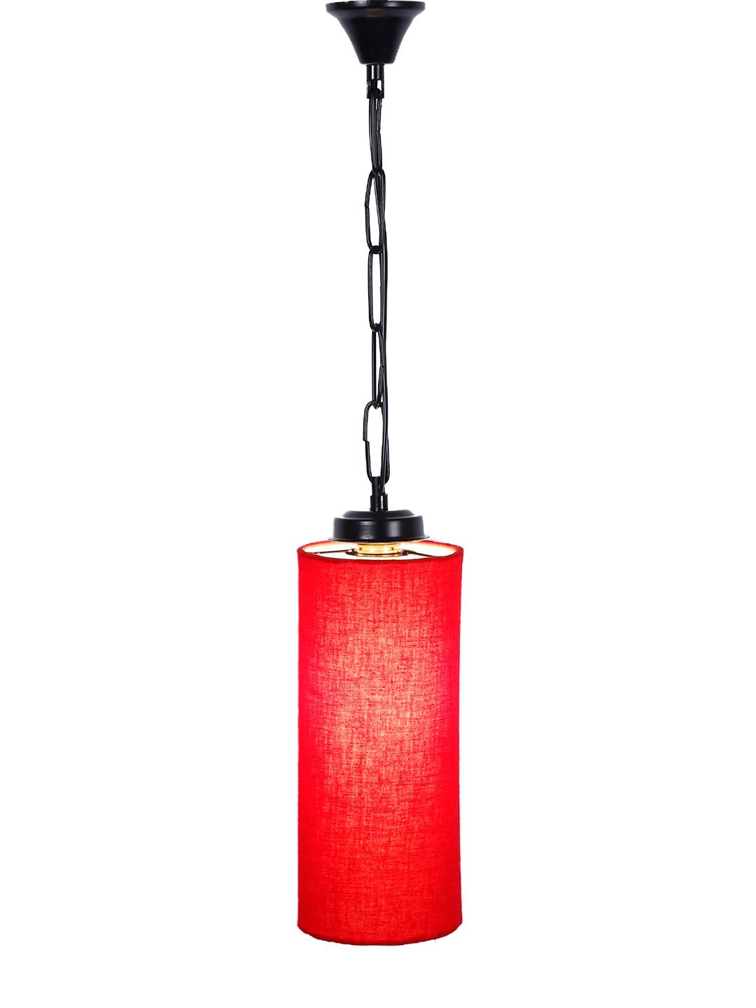 Red Cotton Cylindrical Hanging Lamp