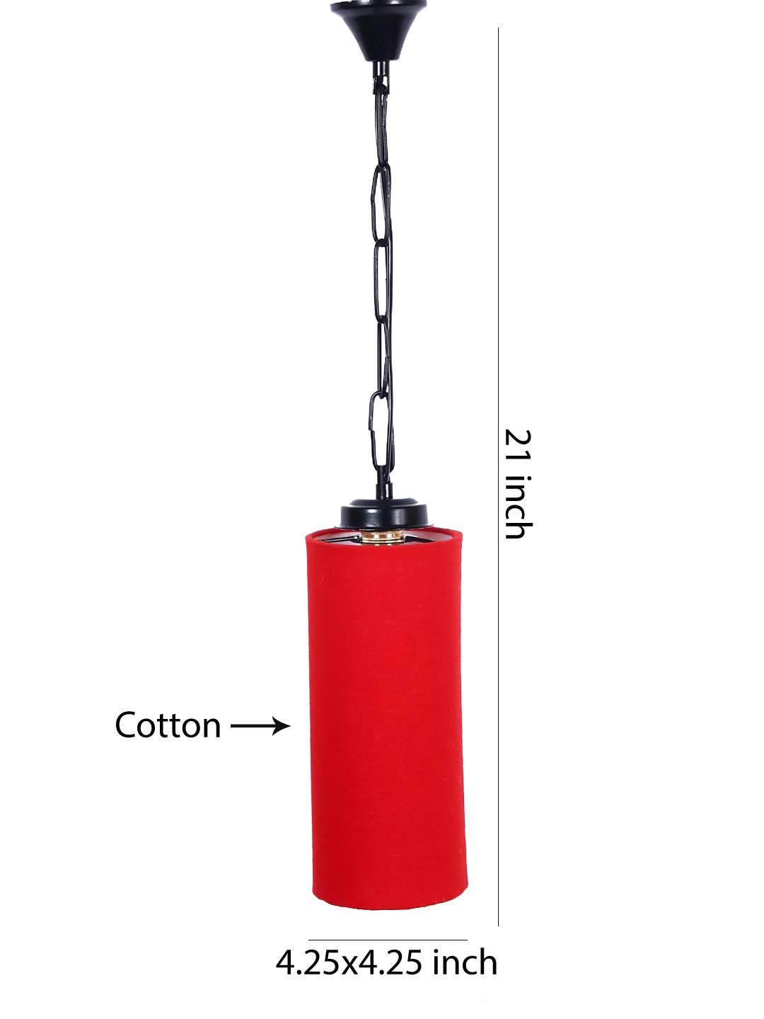 Red Cotton Cylindrical Hanging Lamp