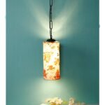 Multicolor Cotton Cylindrical Hanging Lamp