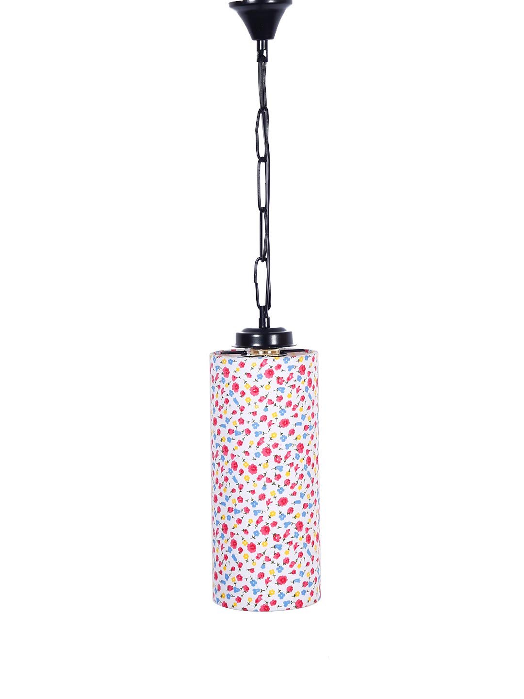 Multicolor Cotton Cylindrical Hanging Lamp