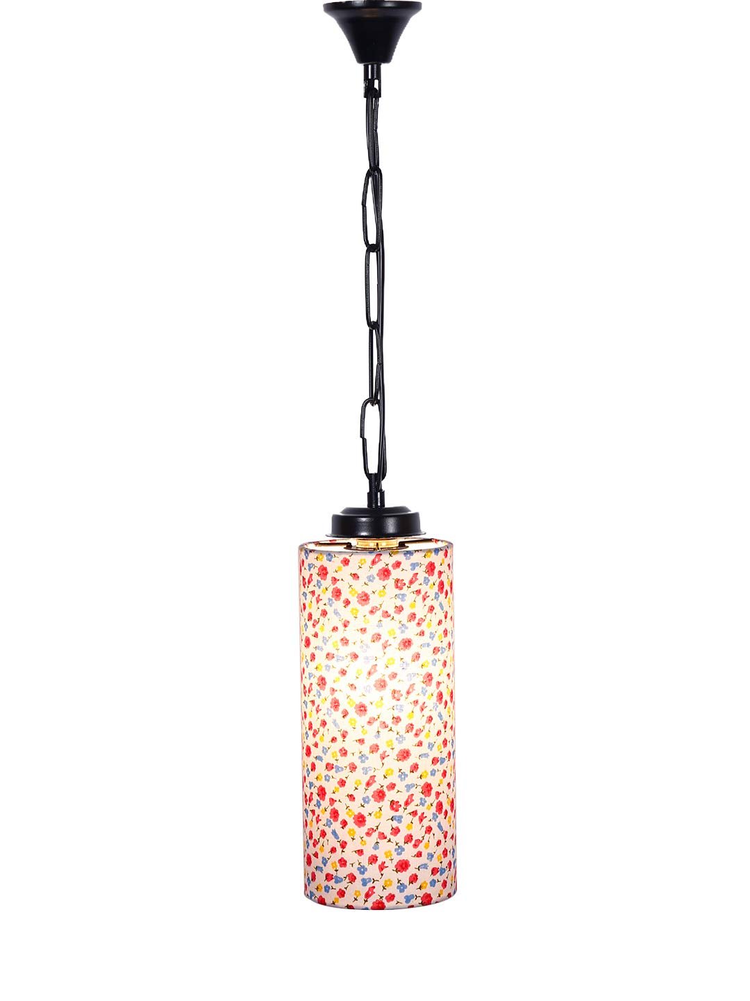 Multicolor Cotton Cylindrical Hanging Lamp