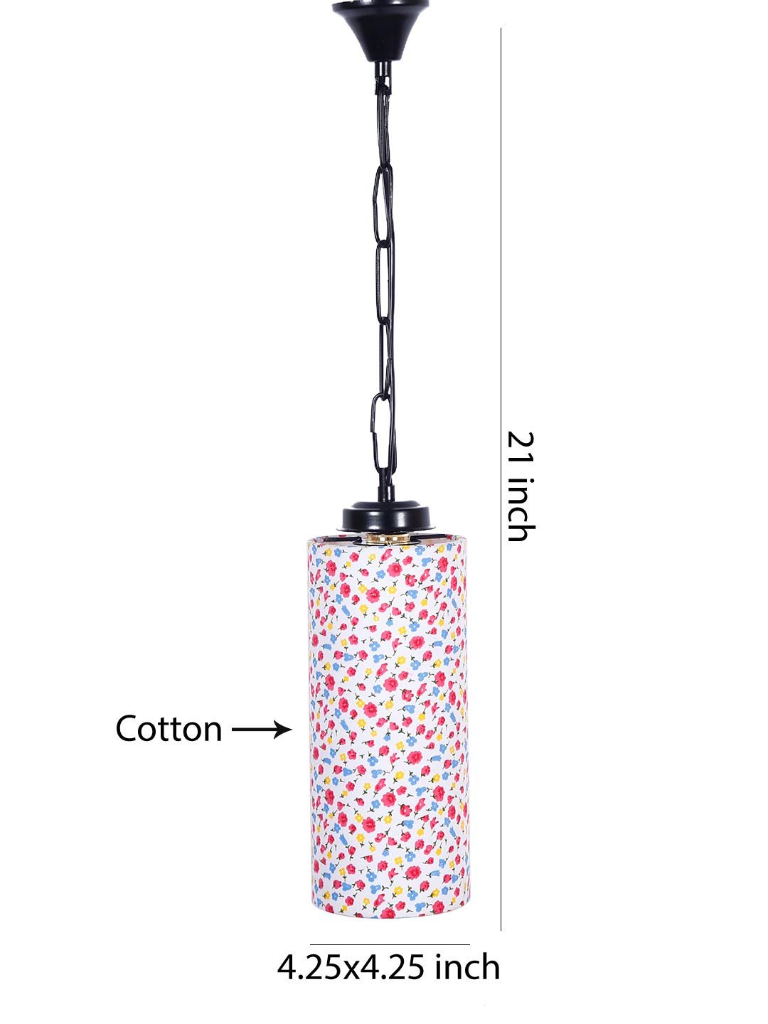 Multicolor Cotton Cylindrical Hanging Lamp