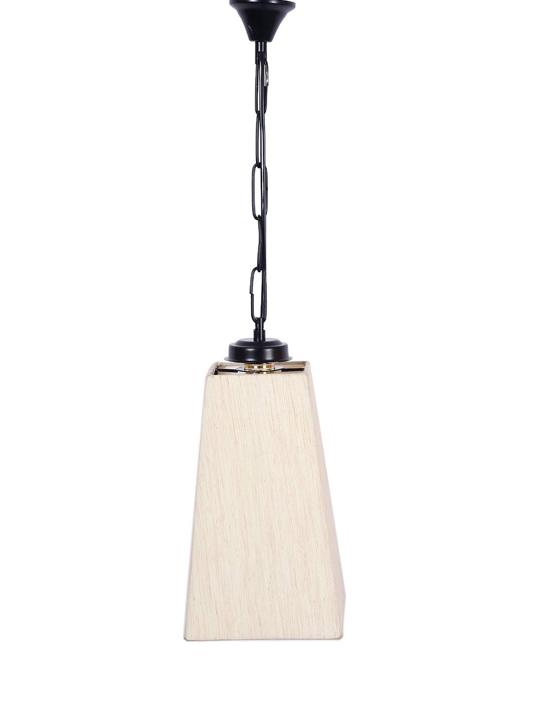 Off-White Cotton Pyramid Hanging Lamp