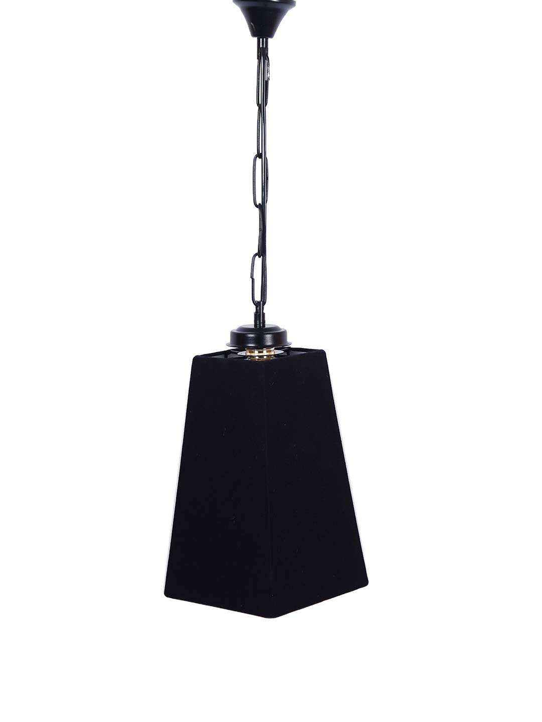Black Cotton Pyramid Hanging Lamp