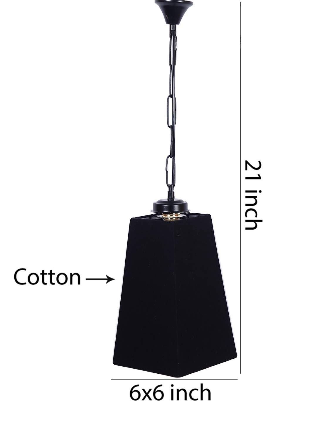 Black Cotton Pyramid Hanging Lamp
