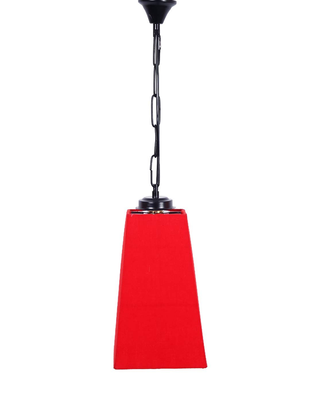 Red Cotton Pyramid Hanging Lamp