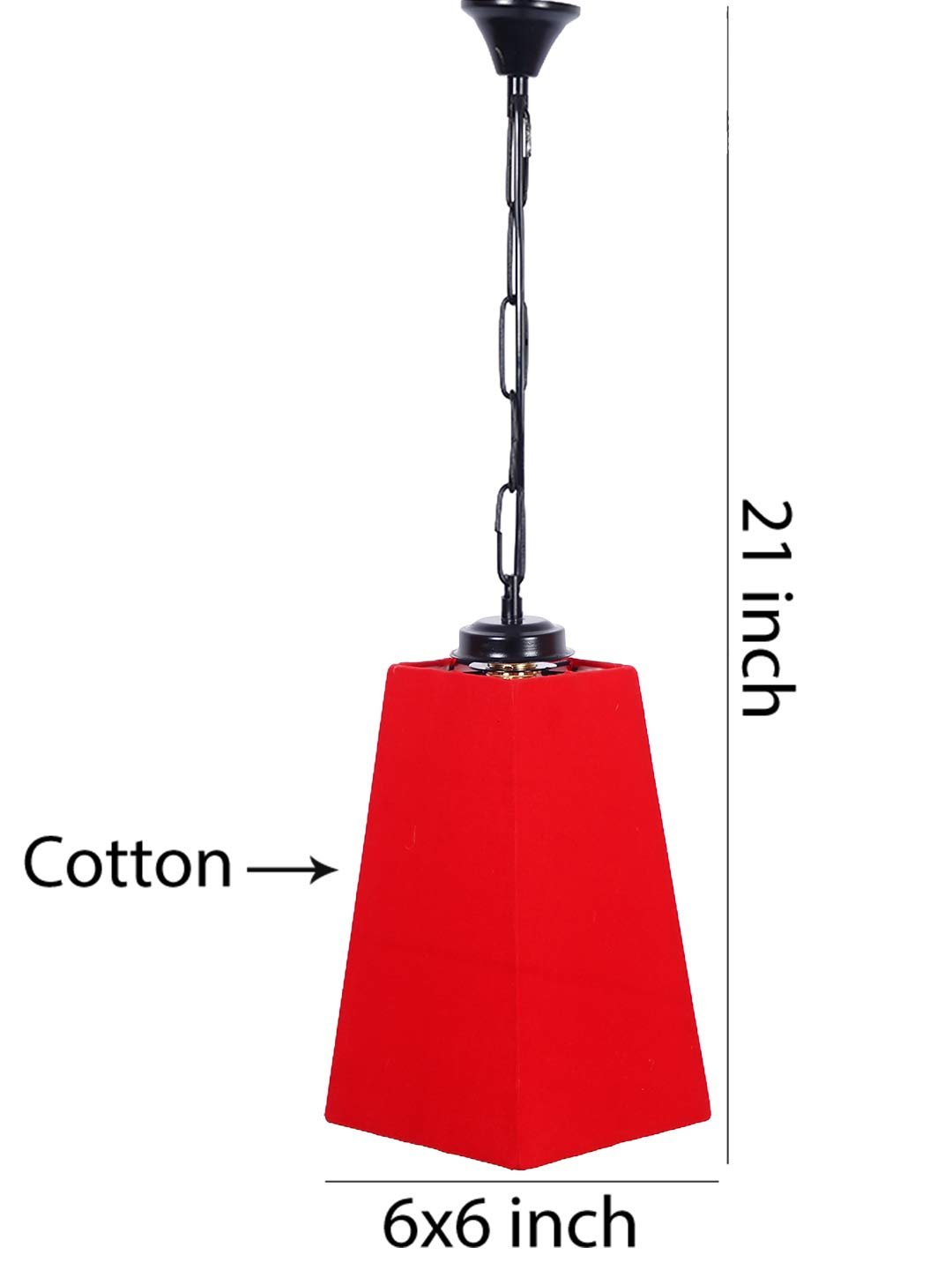 Red Cotton Pyramid Hanging Lamp
