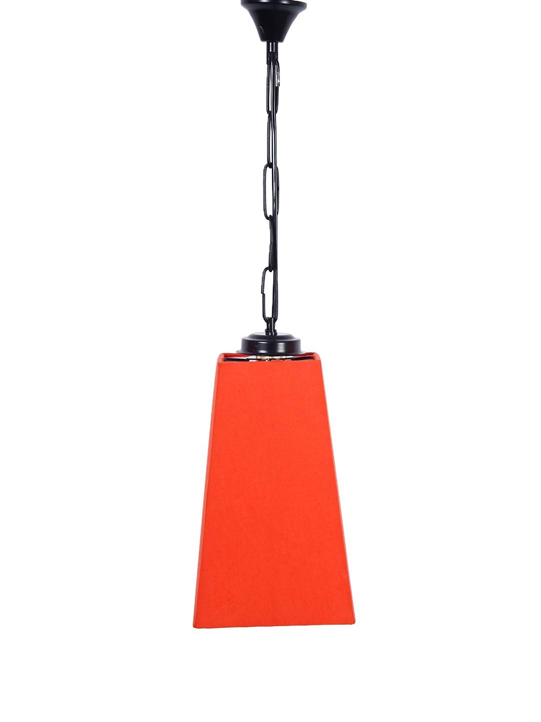 Orange Cotton Pyramid Hanging Lamp