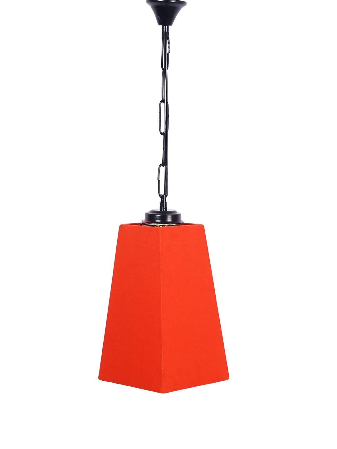 Orange Cotton Pyramid Hanging Lamp