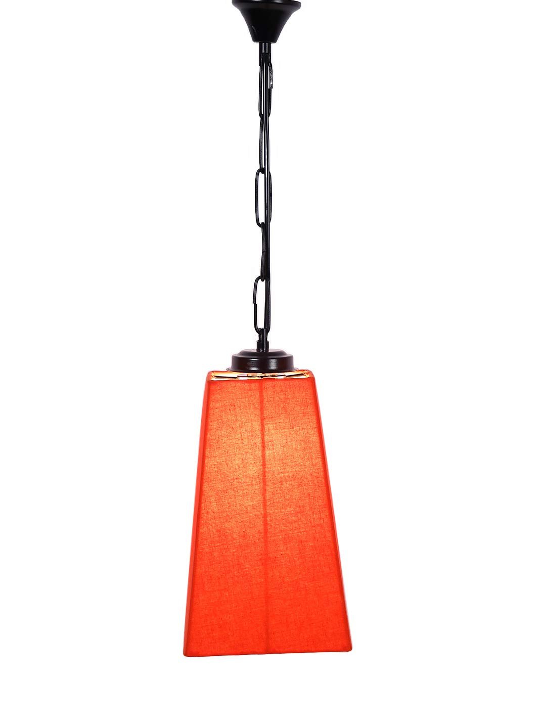 Orange Cotton Pyramid Hanging Lamp