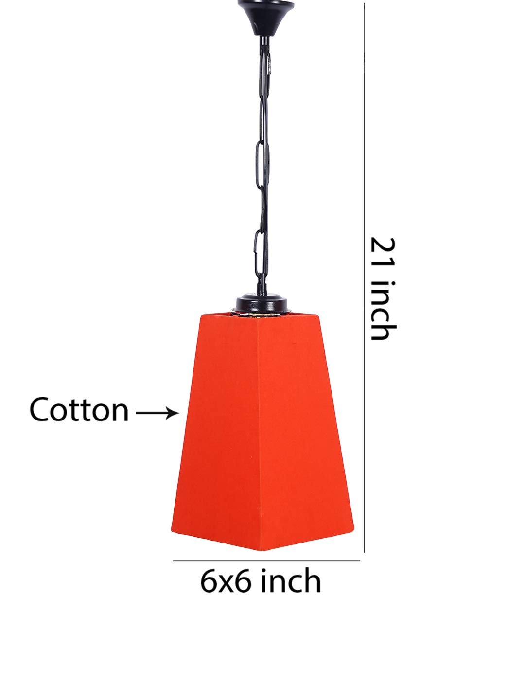 Orange Cotton Pyramid Hanging Lamp