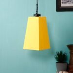 Yellow Cotton Pyramid Hanging Lamp