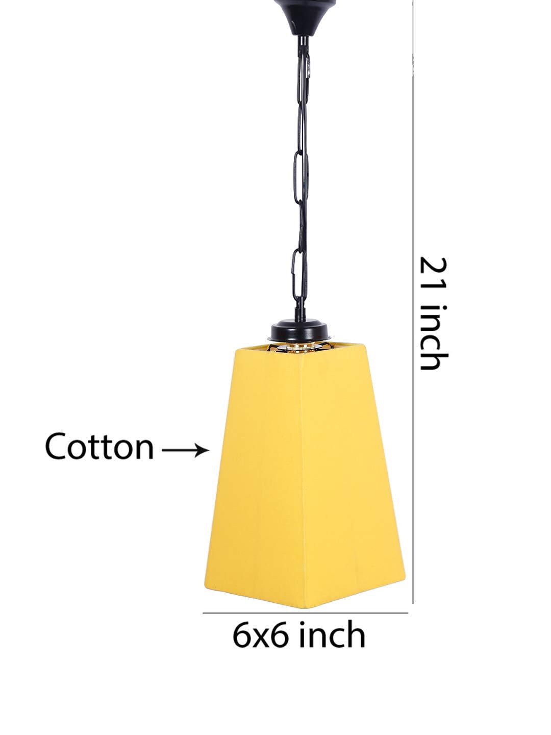 Yellow Cotton Pyramid Hanging Lamp