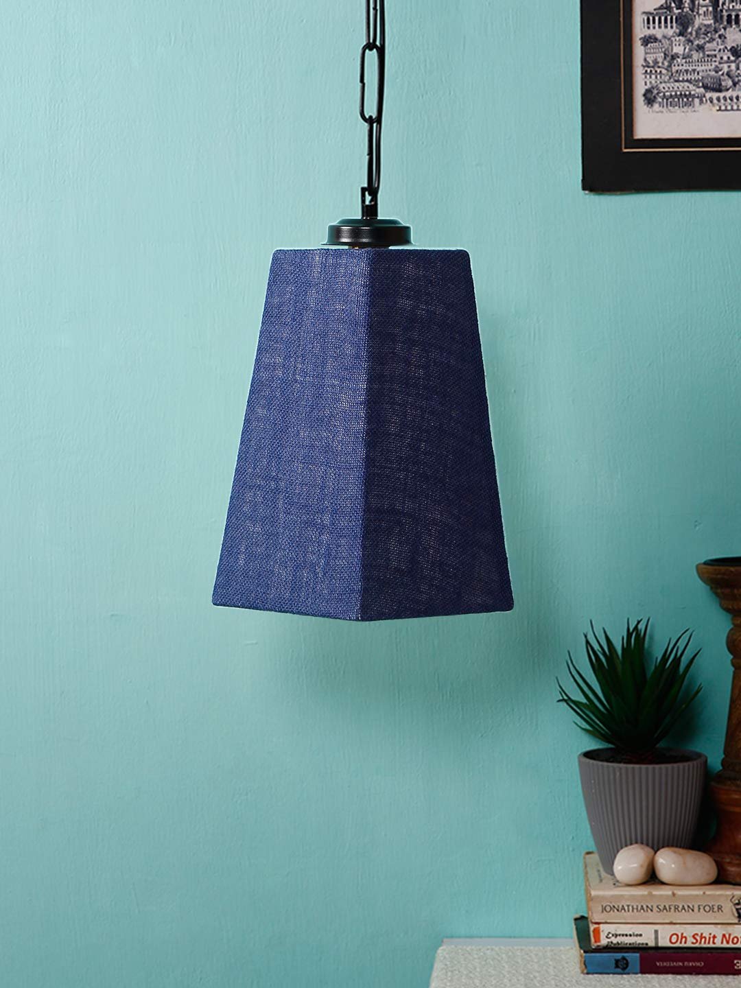 Blue Jute PyramidHanging Lamp