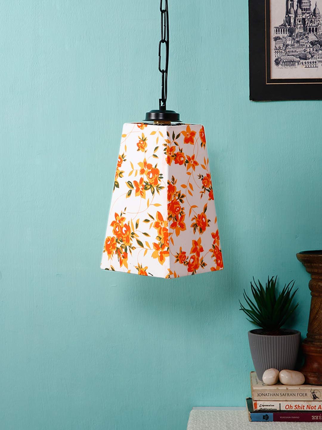 Multicolor Cotton Pyramid Hanging Lamp