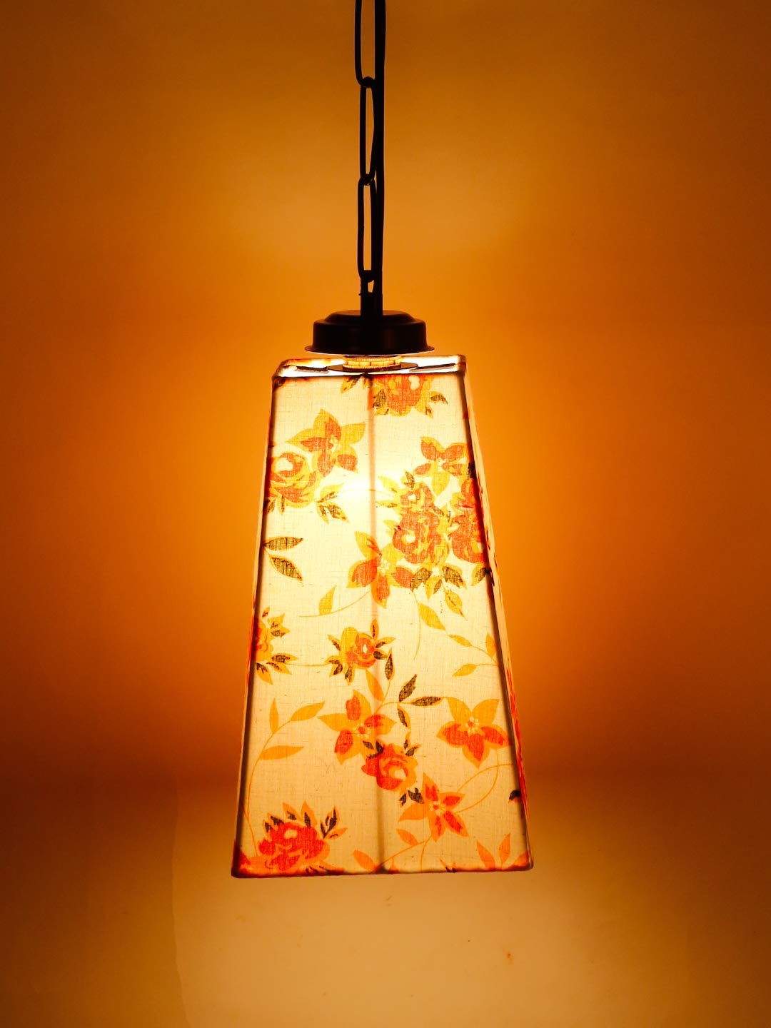 Multicolor Cotton Pyramid Hanging Lamp