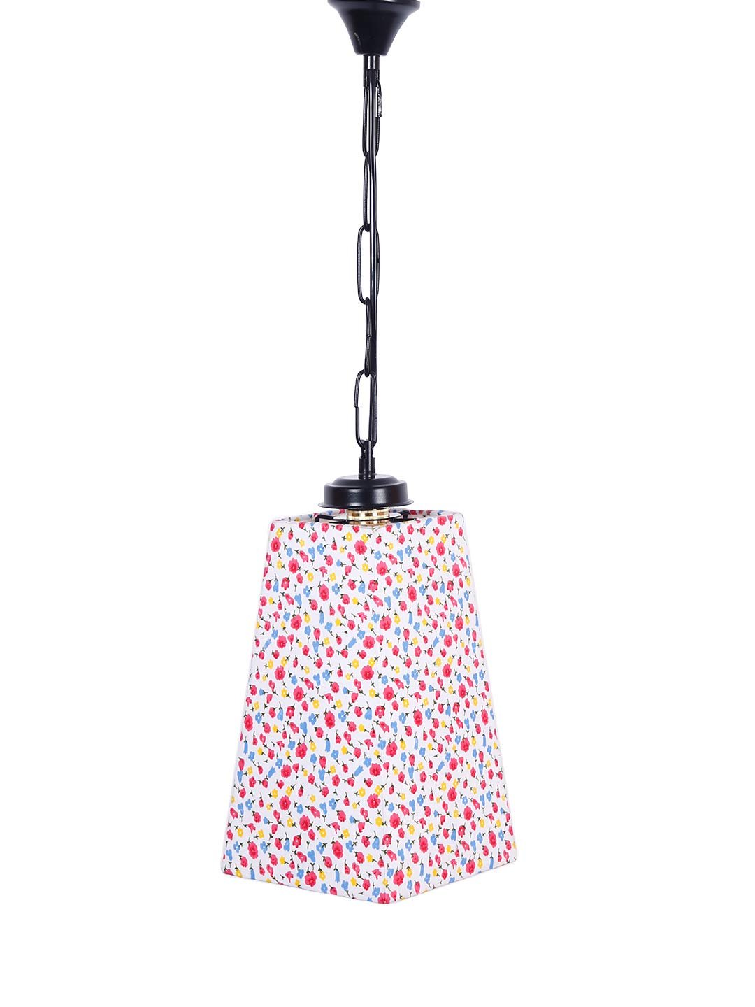 Multicolor Cotton Pyramid Hanging Lamp