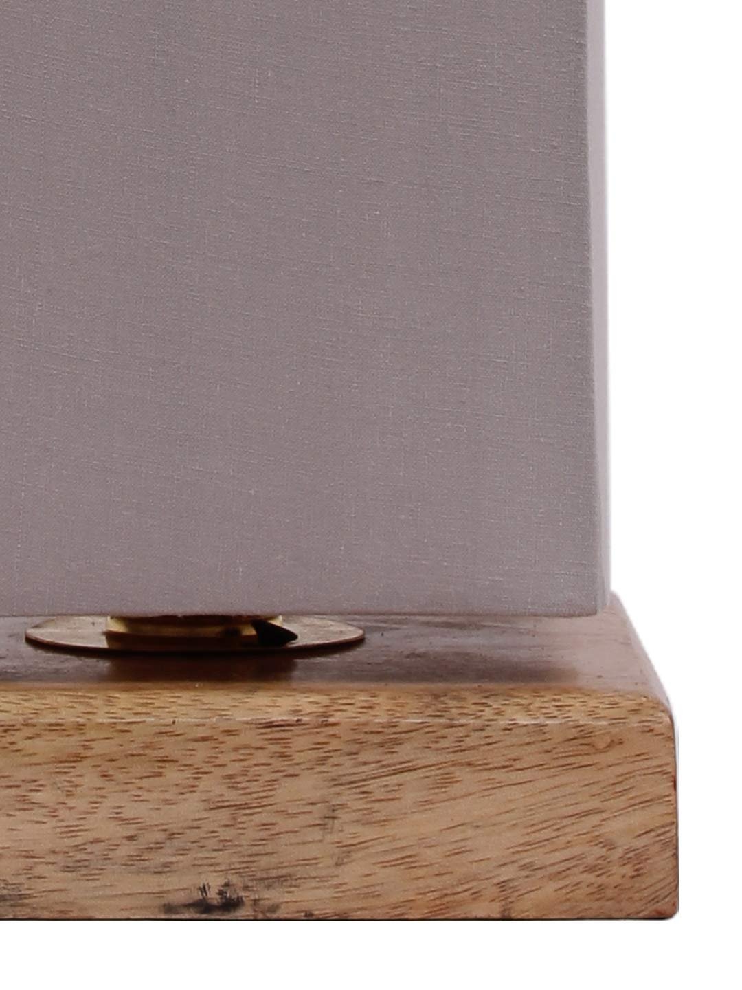 Grey Cotton Shade with Square Wood Base