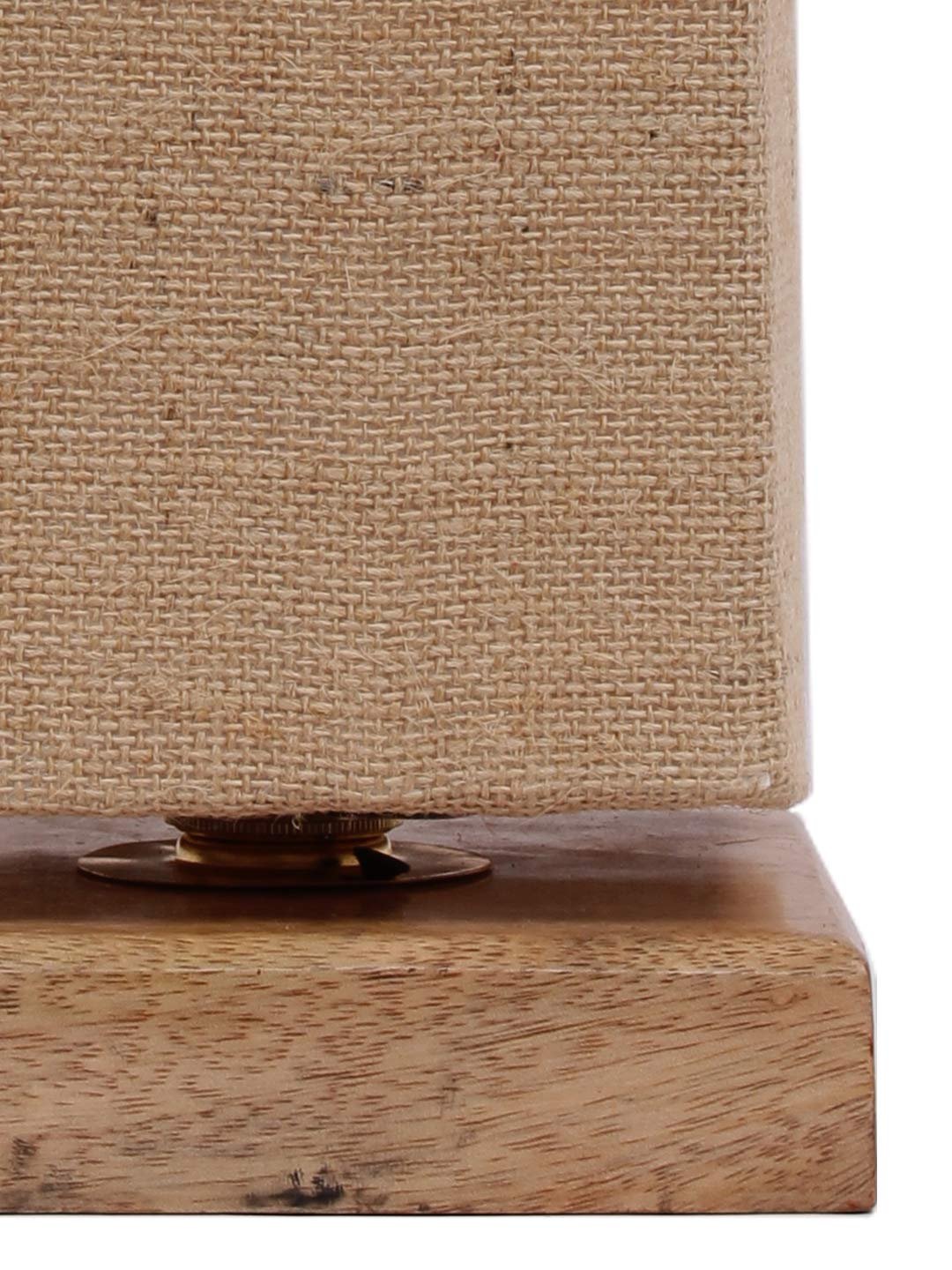 Beige Jute Shade with Square Wood Base