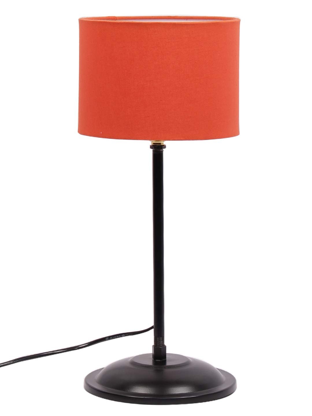 Orange Cotton Shade lamp with Black Base