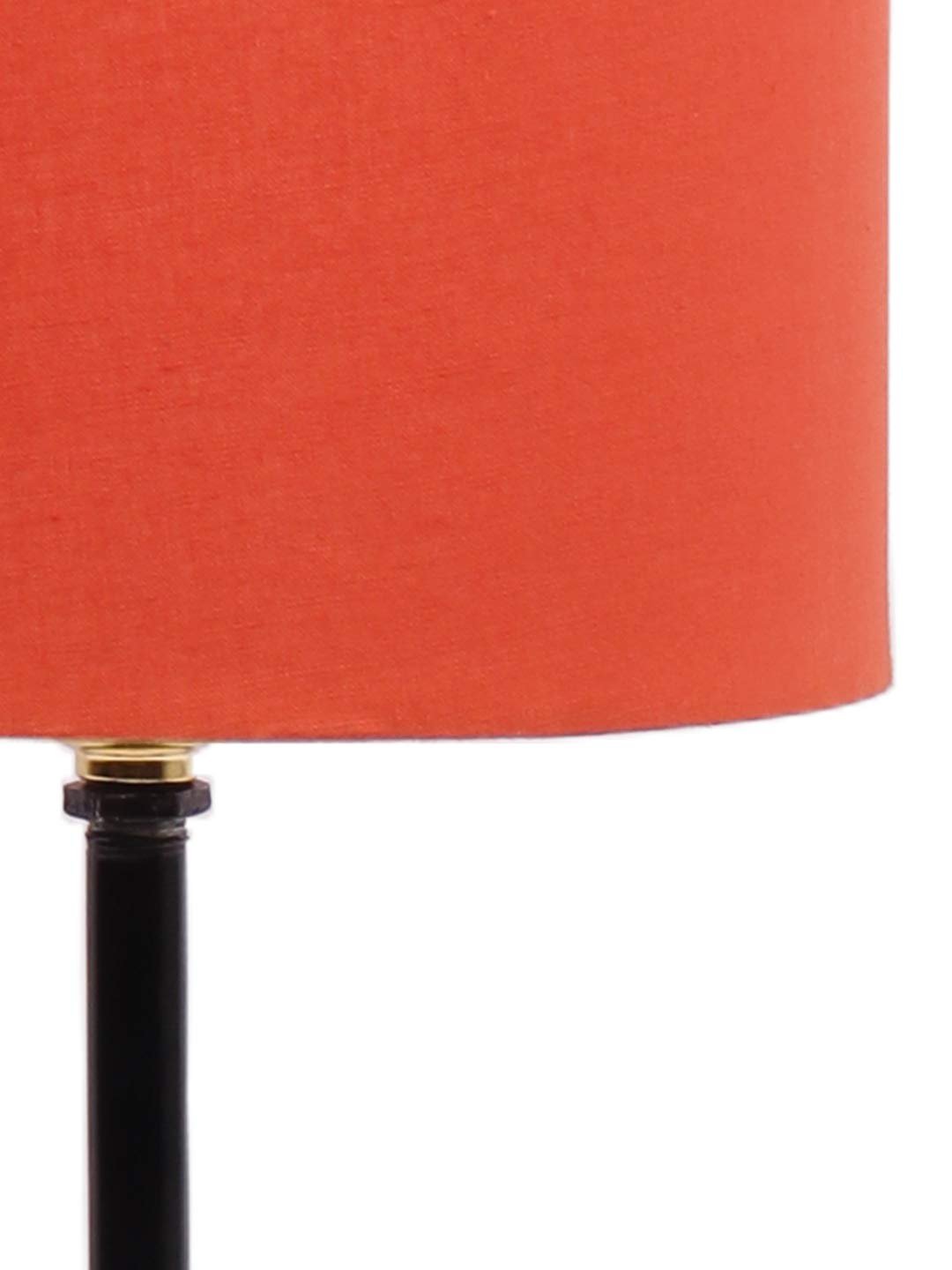 Orange Cotton Shade lamp with Black Base