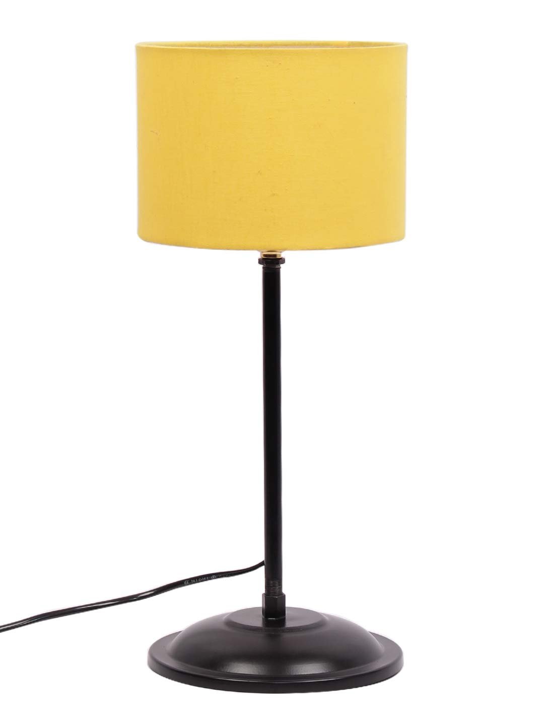 Yellow Cotton Shade lamp with Black Base