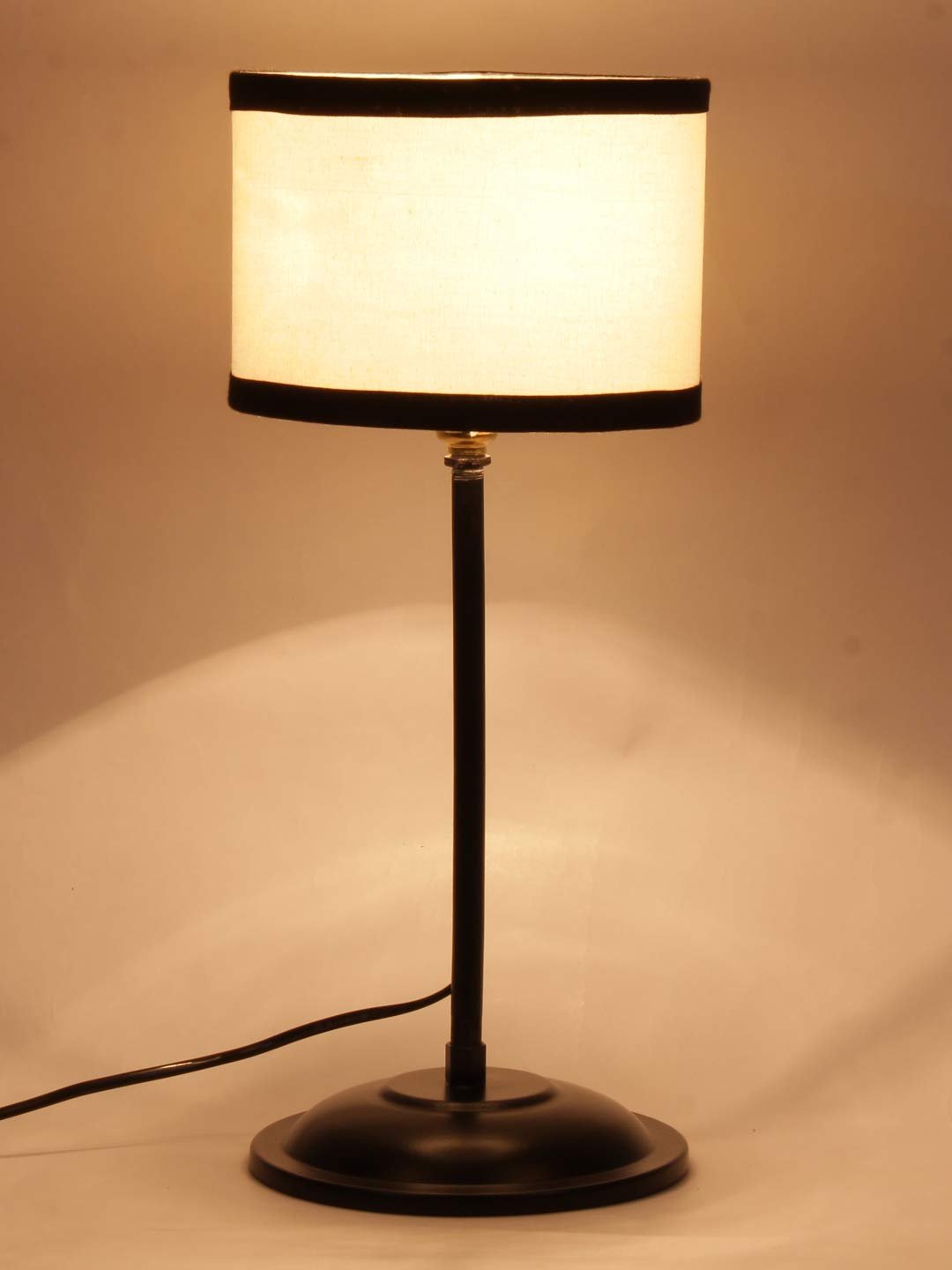 Multicolor Cotton Shade lamp with Black Base