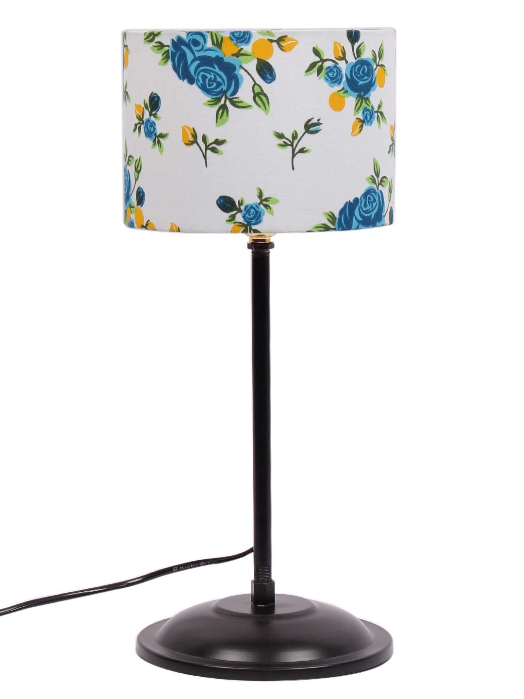 Multicolor Cotton Shade lamp with Black Base
