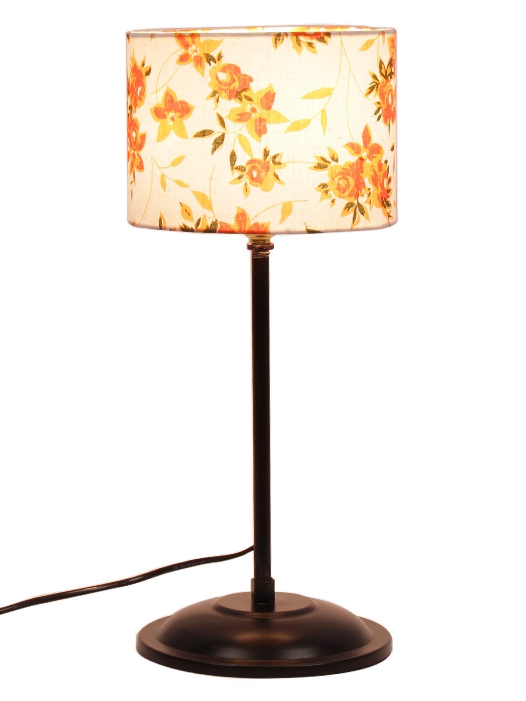 Multicolor Cotton Shade lamp with Black Base