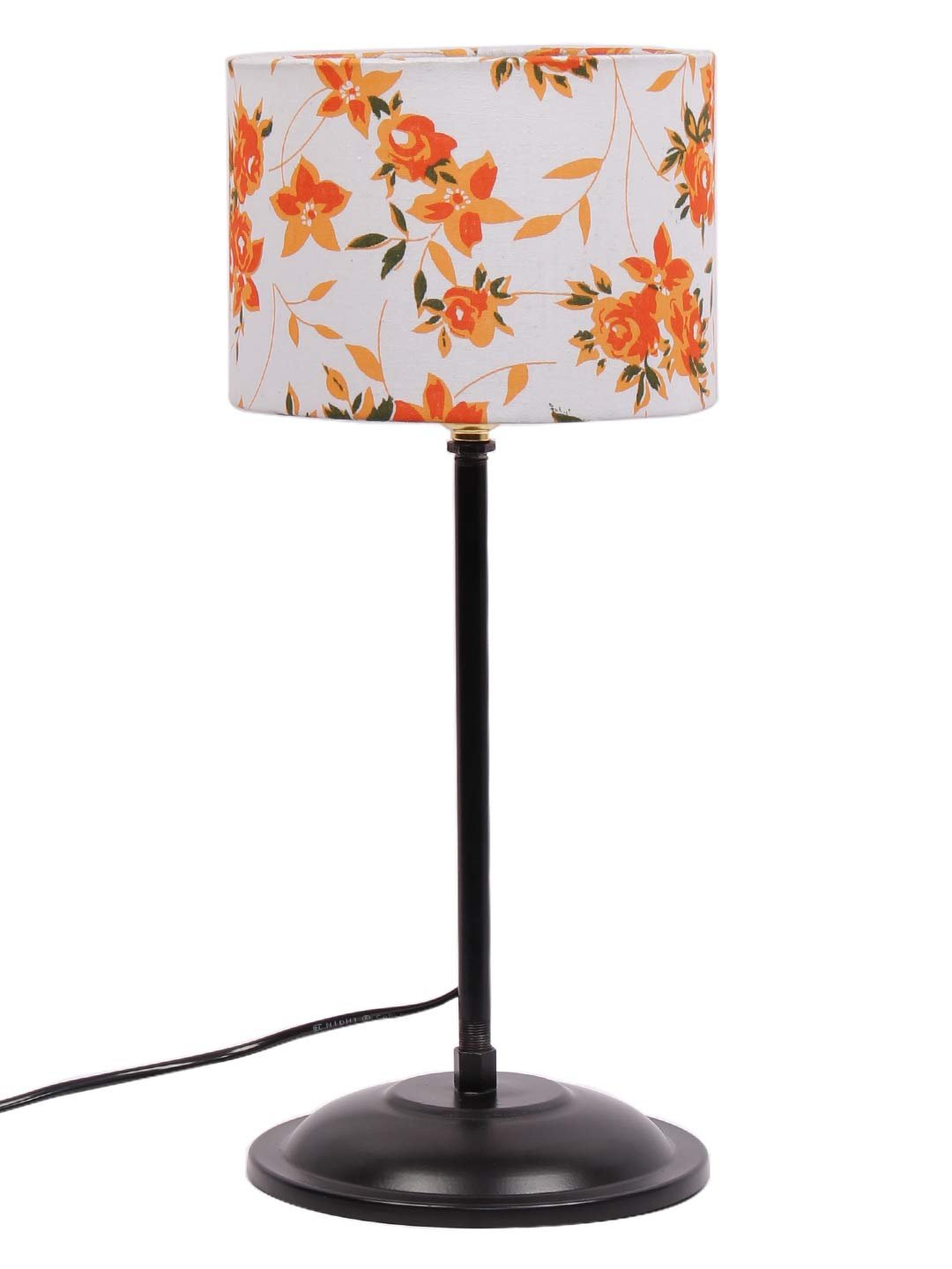 Multicolor Cotton Shade lamp with Black Base