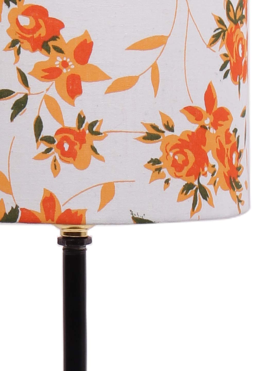 Multicolor Cotton Shade lamp with Black Base