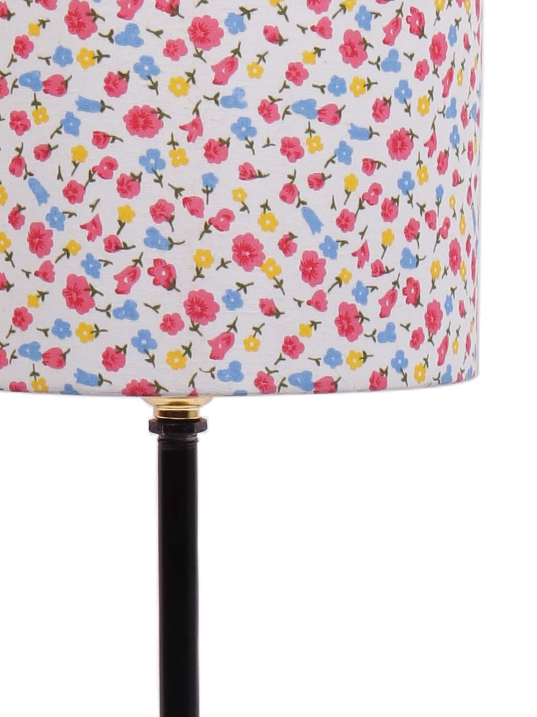 Multicolor Cotton Shade lamp with Black Base
