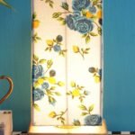 Multicolor Cotton Shade with Square Wood Base
